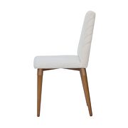 5-piece 47.24 dining set with 4 dining chairs in white gloss and beige by Manhattan Comfort additional picture 4