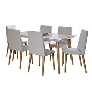 7-piece 62.99 dining set with 6 dining chairs in off white and beige additional photo 2 of 5