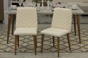 7- piece utopia rectangle dining table and chairs in off white and beige additional photo 5 of 8