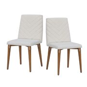 2-piece chevron dining chair in beige additional photo 2 of 6