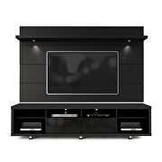 Tv stand and floating wall TV panel with led lights 2.2 in black by Manhattan Comfort additional picture 2