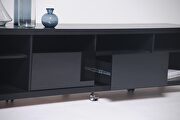 Tv stand and floating wall TV panel with led lights 2.2 in black by Manhattan Comfort additional picture 3