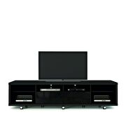 Tv stand and floating wall TV panel with led lights 2.2 in black by Manhattan Comfort additional picture 4