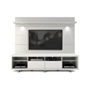 Tv stand and floating wall TV panel with led lights 2.2 in white gloss by Manhattan Comfort additional picture 2