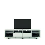 Tv stand and floating wall TV panel with led lights 2.2 in white gloss by Manhattan Comfort additional picture 4