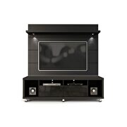 Tv stand and floating wall TV panel with led lights 1.8 in black by Manhattan Comfort additional picture 2