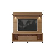 Tv stand and floating wall TV panel with led lights 1.8 in maple cream and off white by Manhattan Comfort additional picture 2