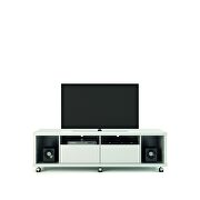 Tv stand and floating wall TV panel with led lights 1.8 in white gloss by Manhattan Comfort additional picture 4