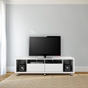 Tv stand and floating wall TV panel with led lights 1.8 in white gloss by Manhattan Comfort additional picture 5