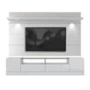 Vanderbilt TV stand and cabrini 2.2 floating wall tv panel with led lights in white gloss by Manhattan Comfort additional picture 2