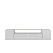 Vanderbilt TV stand and cabrini 2.2 floating wall tv panel with led lights in white gloss by Manhattan Comfort additional picture 4