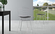 2-piece metal chair with seat cushion in silver and black by Manhattan Comfort additional picture 2