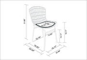 2-piece metal chair with seat cushion in silver and black additional photo 4 of 9