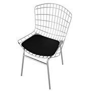 2-piece metal chair with seat cushion in silver and black by Manhattan Comfort additional picture 5