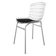 2-piece metal chair with seat cushion in silver and black by Manhattan Comfort additional picture 9