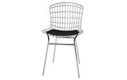 2-piece metal chair with seat cushion in silver and black by Manhattan Comfort additional picture 10