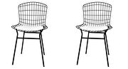 Chair, set of 2 with seat cushion in black and white additional photo 2 of 7