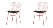 Chair, set of 2 with seat cushion in rose pink gold and black by Manhattan Comfort additional picture 2