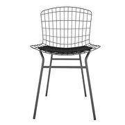 Chair, set of 2 with seat cushion in charcoal gray and black additional photo 5 of 7