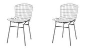 Chair, set of 2 with seat cushion in charcoal gray and white additional photo 2 of 9