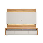 Lincoln TV panel and sylvan tv stand with led lights  in off white and cinnamon by Manhattan Comfort additional picture 4