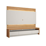Lincoln TV panel and sylvan tv stand with led lights  in off white and cinnamon by Manhattan Comfort additional picture 5