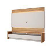 Lincoln TV panel and sylvan tv stand with led lights  in off white and cinnamon by Manhattan Comfort additional picture 6