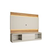 Lincoln TV stand and panel with led lights in off white and cinnamon by Manhattan Comfort additional picture 7