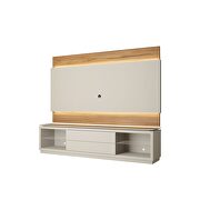 Lincoln TV stand and panel with led lights in off white and cinnamon by Manhattan Comfort additional picture 8
