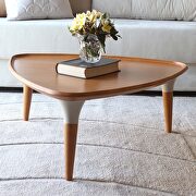 2-piece triangle coffee and end table in cinnamon and off white by Manhattan Comfort additional picture 5