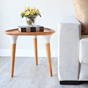 2-piece triangle coffee and end table in cinnamon and off white by Manhattan Comfort additional picture 6