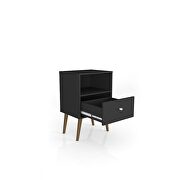 Liberty mid-century - modern nightstand 1.0 with 1 cubby space and 1 drawer in black by Manhattan Comfort additional picture 3