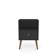 Liberty mid-century - modern nightstand 1.0 with 1 cubby space and 1 drawer in black by Manhattan Comfort additional picture 6
