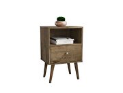 Liberty mid-century - modern nightstand 1.0 with 1 cubby space and 1 drawer in rustic brown by Manhattan Comfort additional picture 2