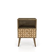 Liberty mid-century - modern nightstand 1.0 with 1 cubby space and 1 drawer in rustic brown and 3d brown prints by Manhattan Comfort additional picture 8