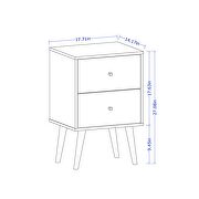 Liberty mid-century - modern nightstand 2.0 with 2 full extension drawers in white with solid wood legs by Manhattan Comfort additional picture 3