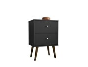 Liberty mid-century - modern nightstand 2.0 with 2 full extension drawers in black by Manhattan Comfort additional picture 2