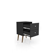 Liberty mid-century - modern nightstand 2.0 with 2 full extension drawers in black by Manhattan Comfort additional picture 4