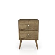 Liberty mid-century - modern nightstand 2.0 with 2 full extension drawers in rustic brown by Manhattan Comfort additional picture 7