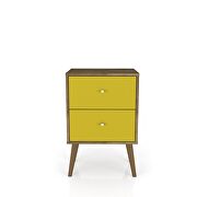 Liberty mid-century - modern nightstand 2.0 with 2 full extension drawers in rustic brown and yellow by Manhattan Comfort additional picture 7