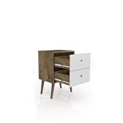 Liberty mid-century - modern nightstand 2.0 with 2 full extension drawers in rustic brown and white additional photo 4 of 7