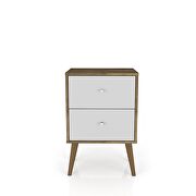 Liberty mid-century - modern nightstand 2.0 with 2 full extension drawers in rustic brown and white by Manhattan Comfort additional picture 7