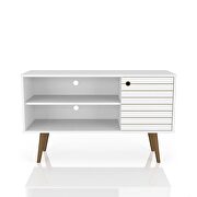 Liberty 42.52 mid-century - modern TV stand with 2 shelves and 1 door in white by Manhattan Comfort additional picture 2