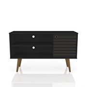 Liberty 42.52 mid-century - modern TV stand with 2 shelves and 1 door in black by Manhattan Comfort additional picture 2