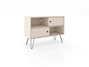 Mid-century- modern 35.43 TV stand with 4 shelves in off white by Manhattan Comfort additional picture 4