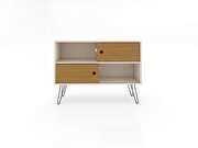 Mid-century- modern 35.43 TV stand with 4 shelves in off white and cinnamon by Manhattan Comfort additional picture 2
