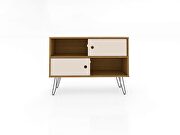 Mid-century- modern 35.43 TV stand with 4 shelves in cinnamon and off white by Manhattan Comfort additional picture 2