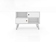 Mid-century- modern 35.43 TV stand with 4 shelves in white by Manhattan Comfort additional picture 2