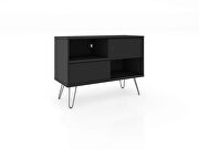 Mid-century- modern 35.43 TV stand with 4 shelves in black by Manhattan Comfort additional picture 4