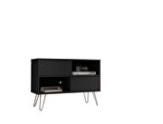 Mid-century- modern 35.43 TV stand with 4 shelves in black by Manhattan Comfort additional picture 8